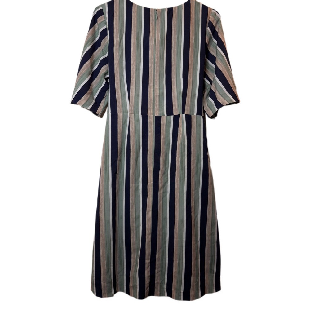 NWT Ann Taylor Factory Striped Tie Waist‎ Midi Dress Size 6 Career Casual Breezy - Picture 7 of 7